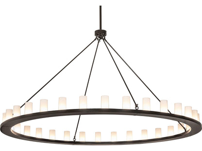 Meyda Loxley 32-Light Timeless Bronze Cylinder Round Chandelier
