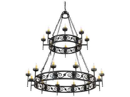 Meyda Majella 20-Light Candelabra Round Chandelier in Antique Iron Gate