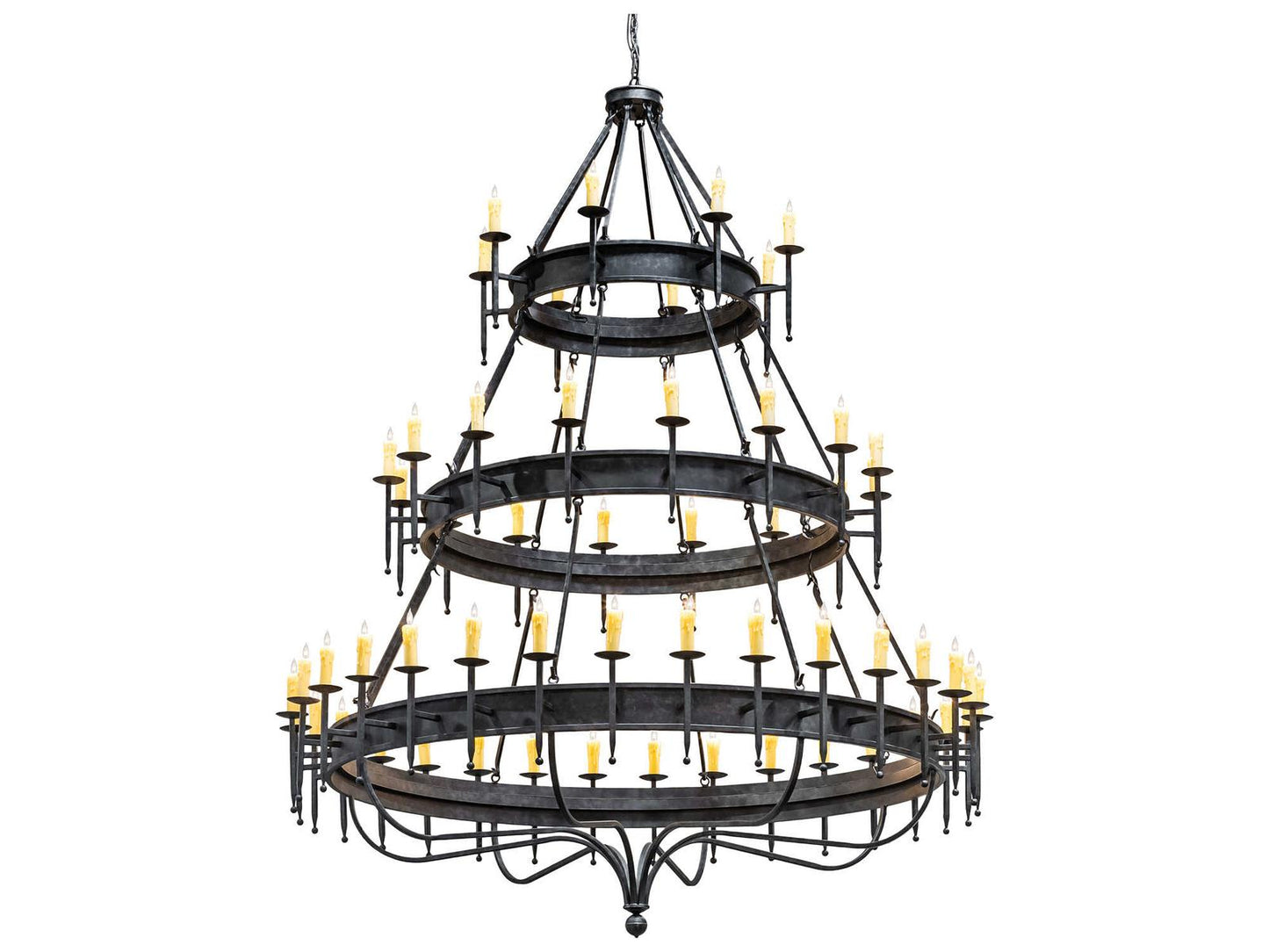 Meyda Marta 56-Light Round Tiered Chandelier in Black Metal