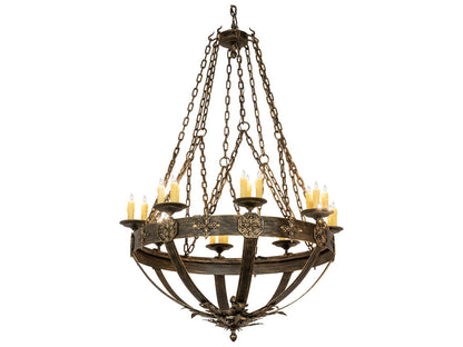 Meyda Neapolis 24-Light Candelabra Chandelier in Textured Black Gold