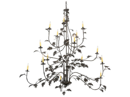 Meyda Oak Leaf 15-Light Timeless Bronze Tiered Chandelier