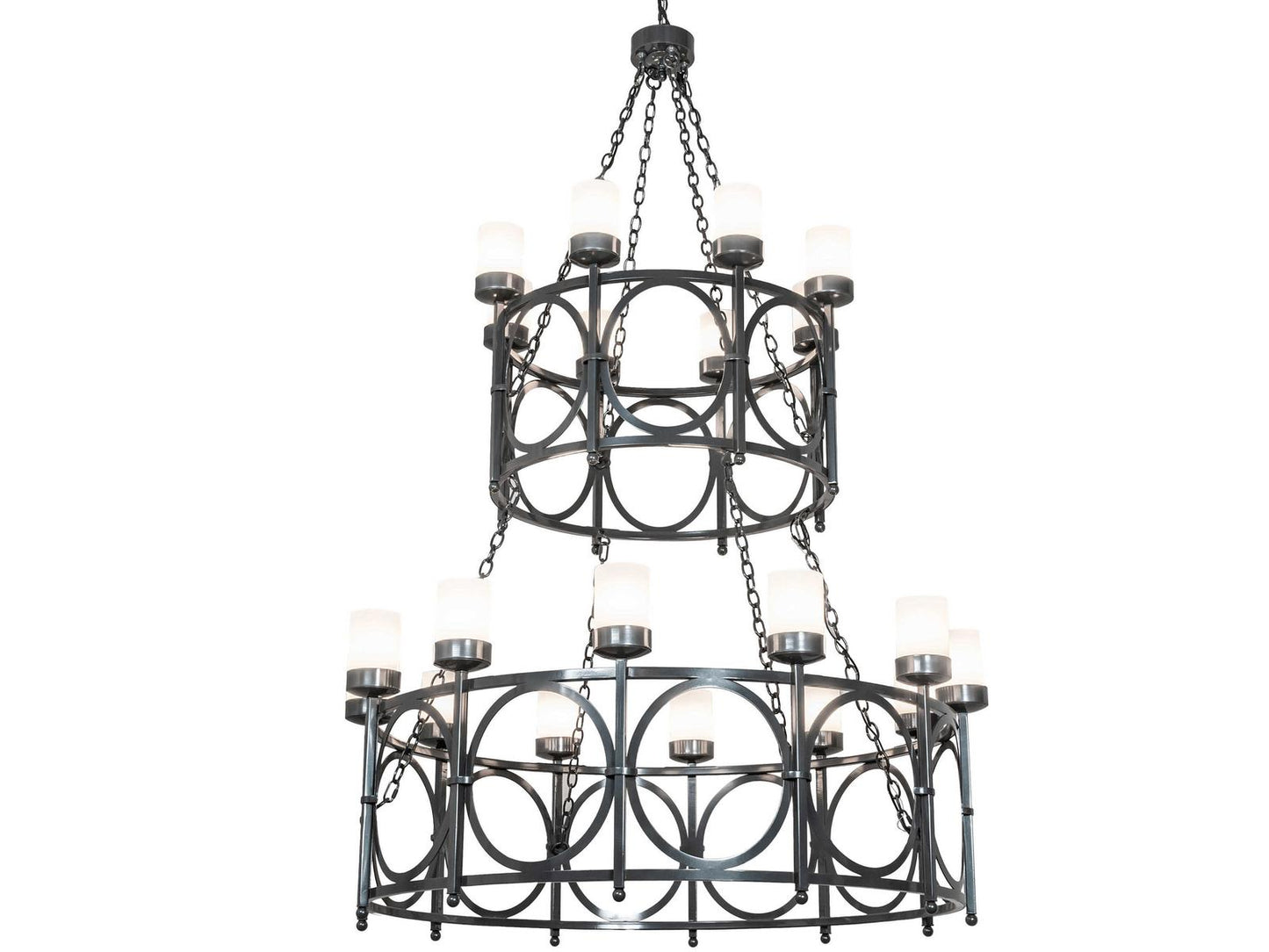 Meyda Porta 20-Light Two Tier Chandelier in Charcoal Gray
