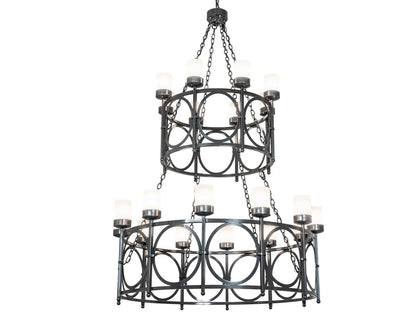 Meyda Porta 20-Light Two Tier Chandelier in Charcoal Gray