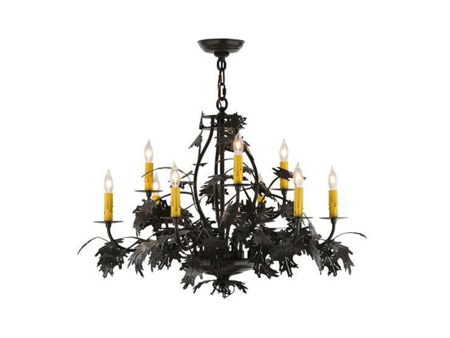 Meyda Tiffany 9-Light Oak Leaf and Acorn Chandelier in Timeless Bronze