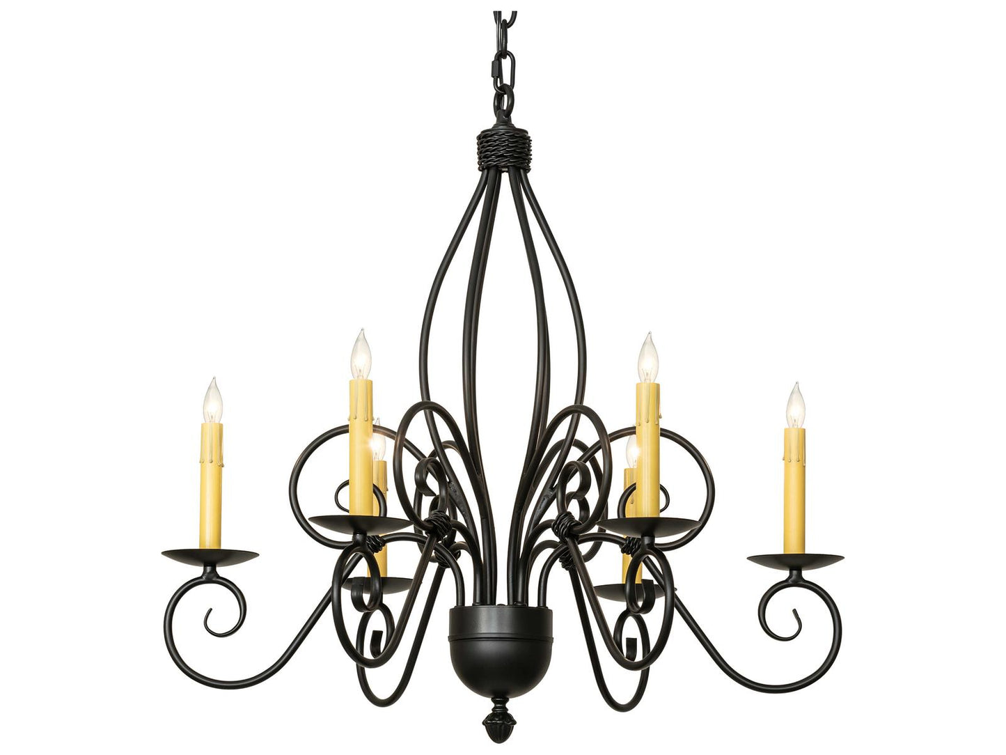 Meyda Squire 6-Light Blackwash Candelabra Chandelier