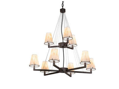 Meyda 9-Light St. Lawrence Chandelier Oil Rubbed Bronze Off White Empire Tiered