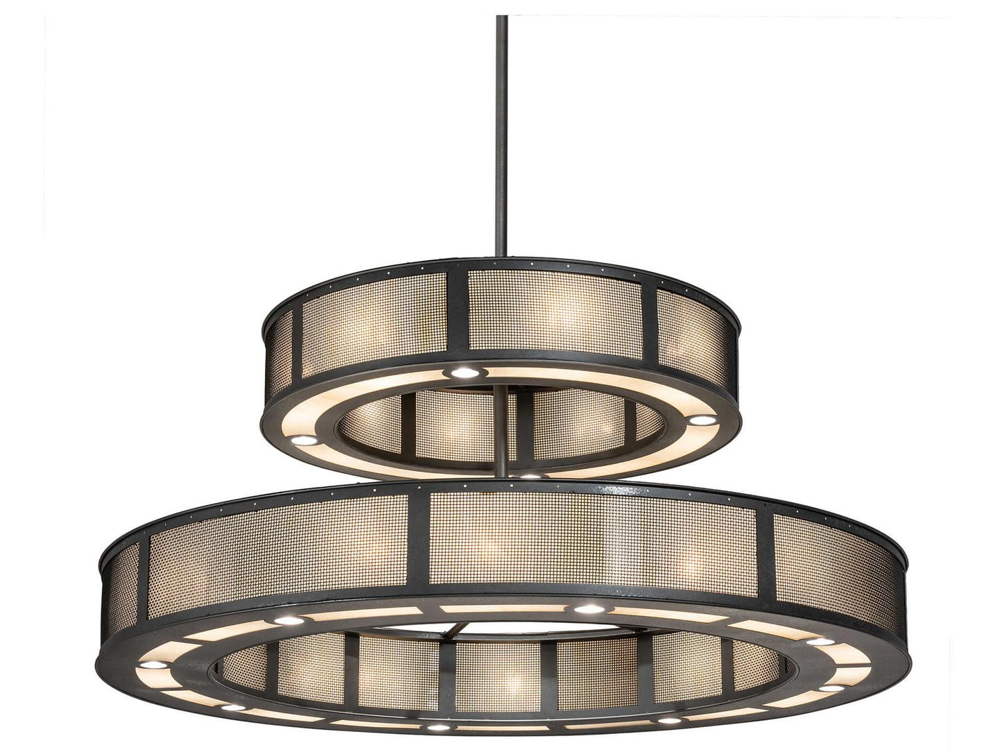 Meyda Telluride Magic 24 12-Light Natural Iron Solar Black Drum Chandelier