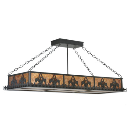 Meyda Tiffany Fleur-de-lis 6 Light 48" Wide Suspension Linear Pendant