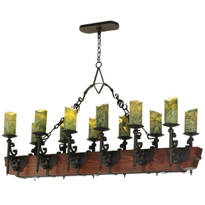 Meyda Tiffany Tudor 15 Light 60" Wide Wrought Iron Candle Style Chandelier