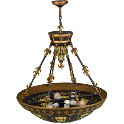 Meyda Tiffany Fleur-de-lis 3 Light 28" Wide Pendant