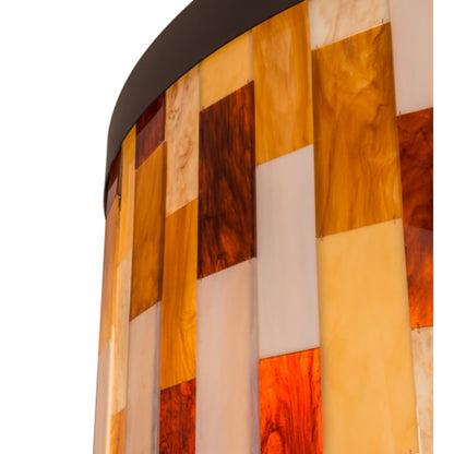 Meyda Tiffany Cilindro Calico 6 Light 24" Tall Flush Mount Drum Ceiling Fixture - Oil Rubbed Bronze Finish
