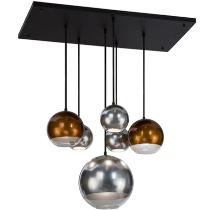 Meyda Tiffany Metalica 6 Light 18" Wide Abstract Multi Light Pendant