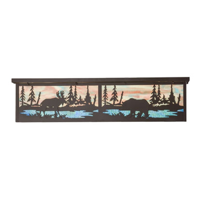 Meyda Tiffany Wildlife at Pine Lake 8 Light 36" Wide Flush Mount Ceiling Fixture