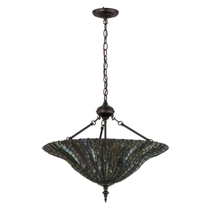 Meyda Tiffany Tiffany Lotus Leaf 3 Light 24" Wide Pendant