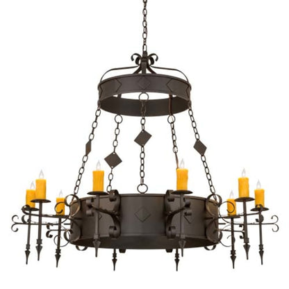 Meyda Tiffany Diamante 10 Light 54" Wide Taper Candle Style Chandelier