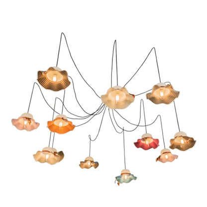 Meyda Tiffany Castiliolite Cappelli 12 Light Adjustable Width Abstract Multi Light Pendant