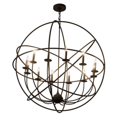 Meyda Tiffany Atom Enerjisi 12 Light 42" Wide Taper Candle Globe Chandelier