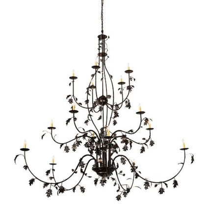 Meyda Tiffany Oak Leaf 15 Light 96" Wide Taper Candle Style Chandelier