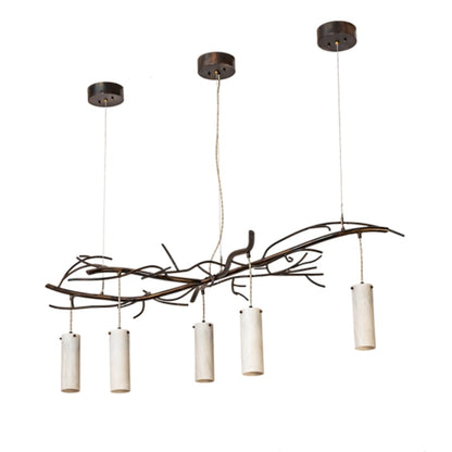 Meyda Tiffany Long Winter Solstice 5 Light 60" Wide Linear Chandelier