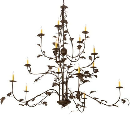 Meyda Tiffany Oak Leaf 15 Light 72" Wide Taper Candle Style Chandelier