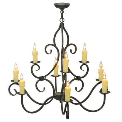 Meyda Tiffany Clayton 9 Light 36" Wide Taper Candle Style Chandelier