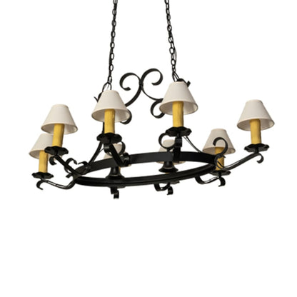 Meyda Tiffany Long Hand forged 8 Light 56" Wide Ring Chandelier