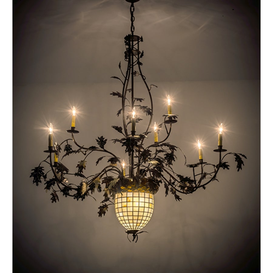 Meyda Tiffany Greenbriar Oak 11 Light 63" Wide Taper Candle Style Chandelier