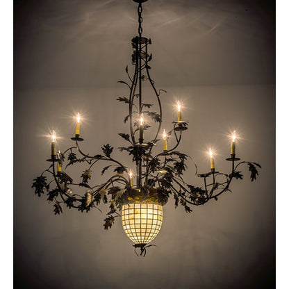 Meyda Tiffany Greenbriar Oak 11 Light 63" Wide Taper Candle Style Chandelier
