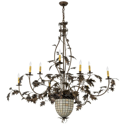 Meyda Tiffany Greenbriar Oak 11 Light 63" Wide Taper Candle Style Chandelier