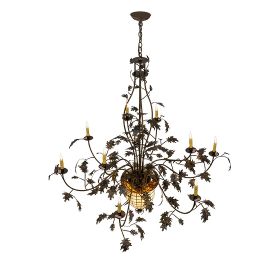 Meyda Tiffany Greenbriar Oak 11 Light 63" Wide Taper Candle Style Chandelier