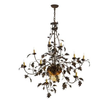 Meyda Tiffany Greenbriar Oak 11 Light 63" Wide Taper Candle Style Chandelier