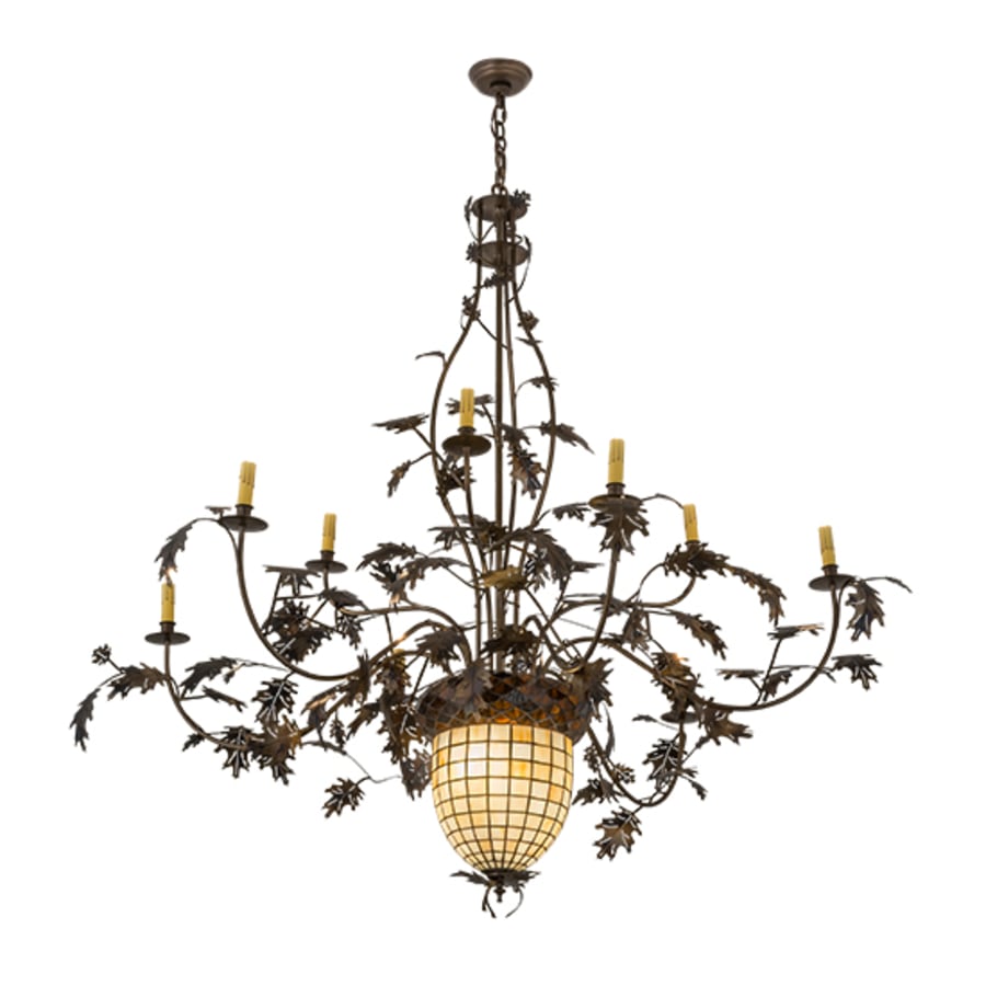 Meyda Tiffany Greenbriar Oak 11 Light 63" Wide Taper Candle Style Chandelier