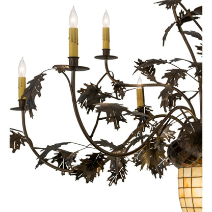 Meyda Tiffany Greenbriar Oak 11 Light 63" Wide Taper Candle Style Chandelier