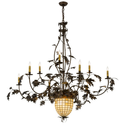 Meyda Tiffany Greenbriar Oak 11 Light 63" Wide Taper Candle Style Chandelier