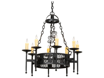 Meyda Toscano 8-Light Textured Black Candelabra Chandelier