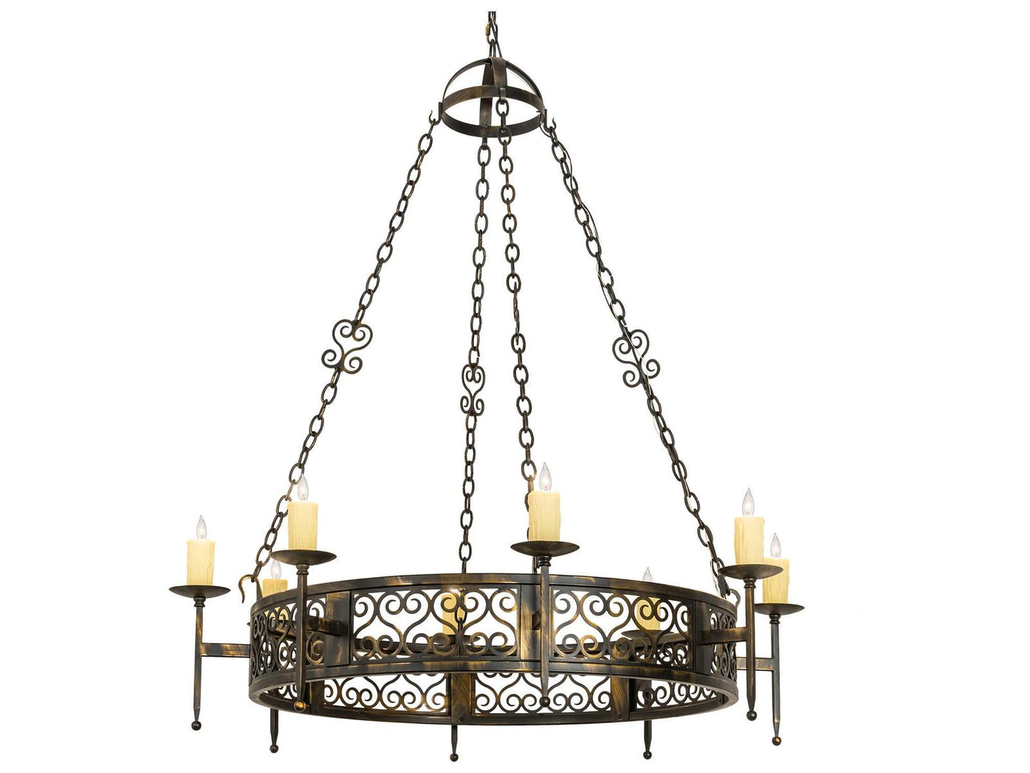 Meyda Toscano 8-Light Candelabra Chandelier in Antique Black