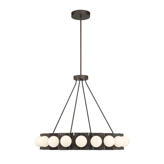 Minka Lavery Vestra 38" Wide LED Ring Chandelier with Etched, Opal Glass Shades