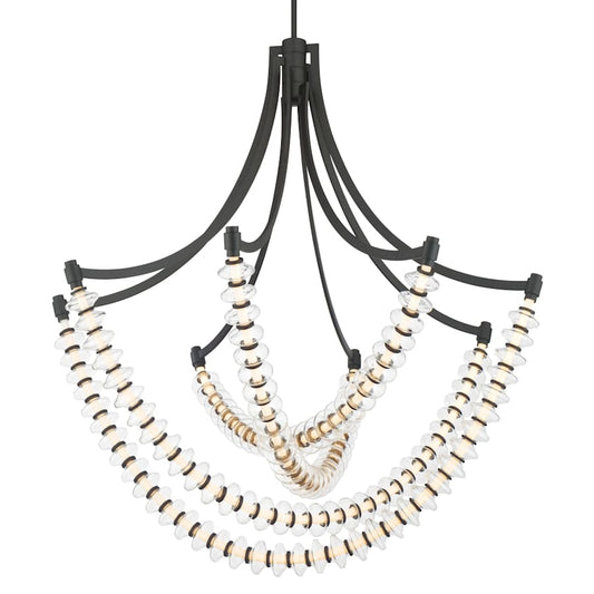 Minka Lavery Pearl 39" Wide LED Abstract Chandelier with Clear, Blown Glass Shades
