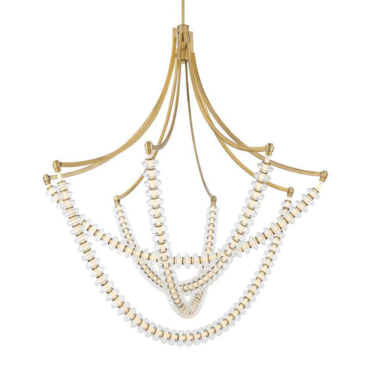 Minka Lavery Pearl 49" Wide LED Abstract Chandelier with Clear, Blown Glass Shades