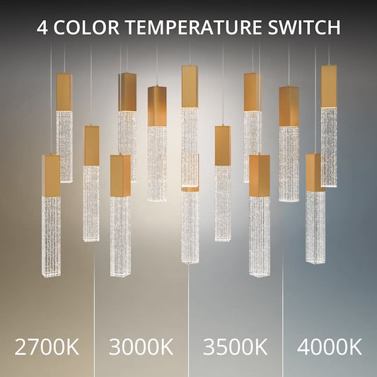 Modern Forms Cinema 40" Wide LED Crystal Linear Pendant with Clear, Seedy Crystal Shades