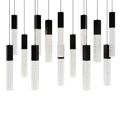 Modern Forms Cinema 40" Wide LED Crystal Linear Pendant with Clear, Seedy Crystal Shades