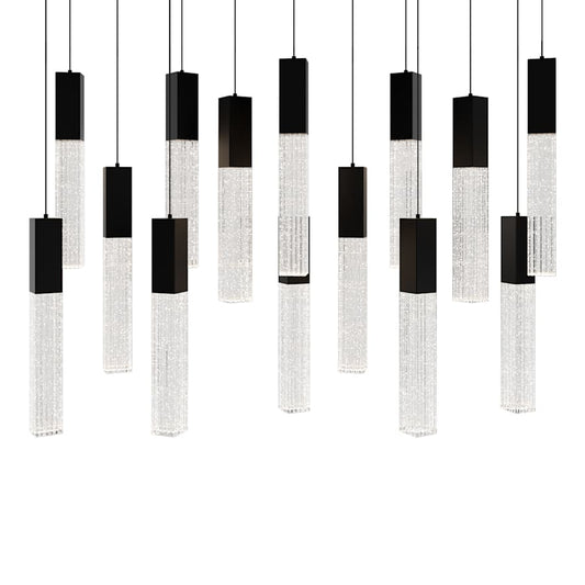 Modern Forms Cinema 40" Wide LED Crystal Linear Pendant with Clear, Seedy Crystal Shades
