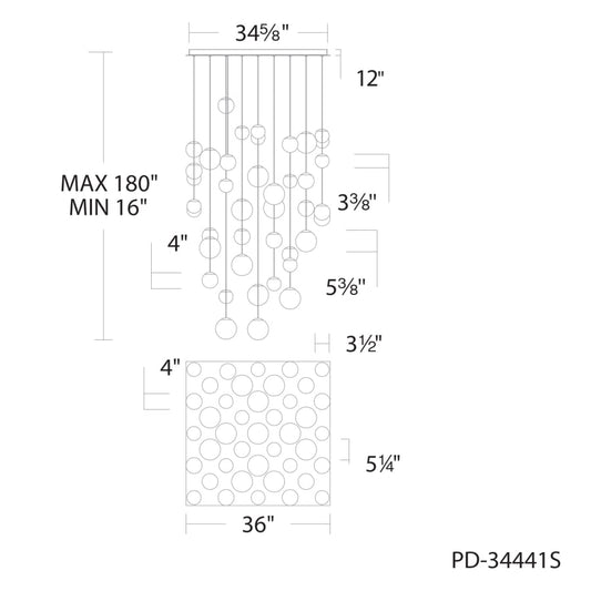 Modern Forms Pisces 41 Light 36" Wide LED Multi Light Pendant
