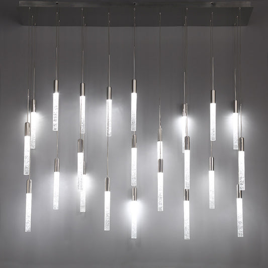 Modern Forms Magic 23 Light 54" Wide LED Linear Multi Light Pendant with Piastra Crystal Shades