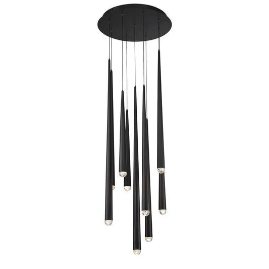 Modern Forms Cascade 9 Light 17" Wide LED Suspended Multi Light Pendant with K-2 Hand Cut Clear Crystal Shades