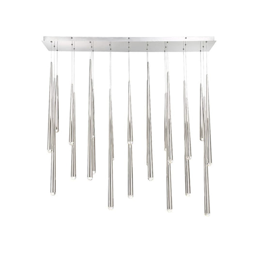 Modern Forms Cascade 23 Light 54" Wide LED Suspended Linear Multi Light Pendant with K-2 Hand Cut Clear Crystal Shades