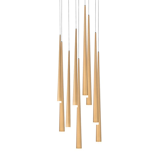 Modern Forms Cascade 9 Light 17" Wide LED Crystal Multi Light Pendant with Frosted Glass Endcap Shades