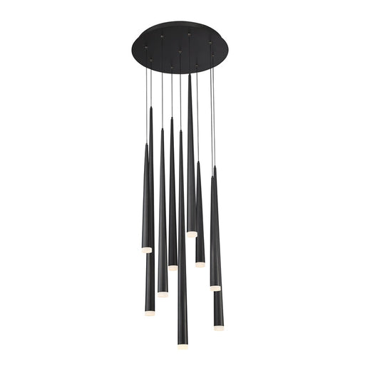Modern Forms Cascade 9 Light 17" Wide LED Crystal Multi Light Pendant with Frosted Glass Endcap Shades