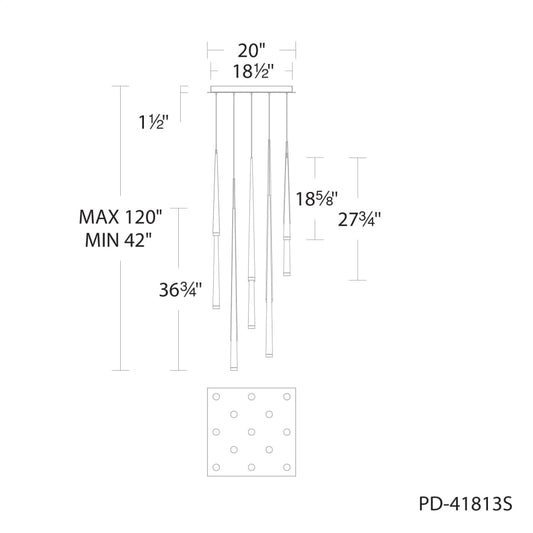 Modern Forms Cascade 13 Light 20" Wide LED Suspension Multi Light Pendant
