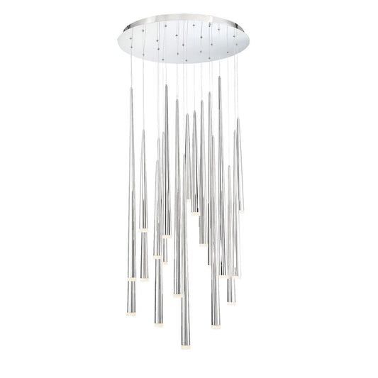 Modern Forms Cascade 21 Light 26" Wide LED Crystal Multi Light Pendant with Frosted Glass Endcap Shades